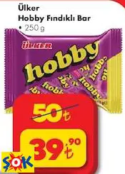ÜLKER HOBBY FINDIKLI BAR ÇİKOLATA 250 G